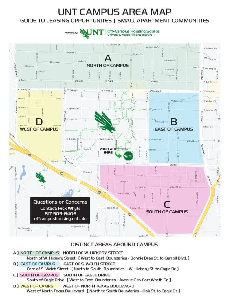 2023 OCHS – UNT CAMPUS ARE MAP | Off-Campus Housing